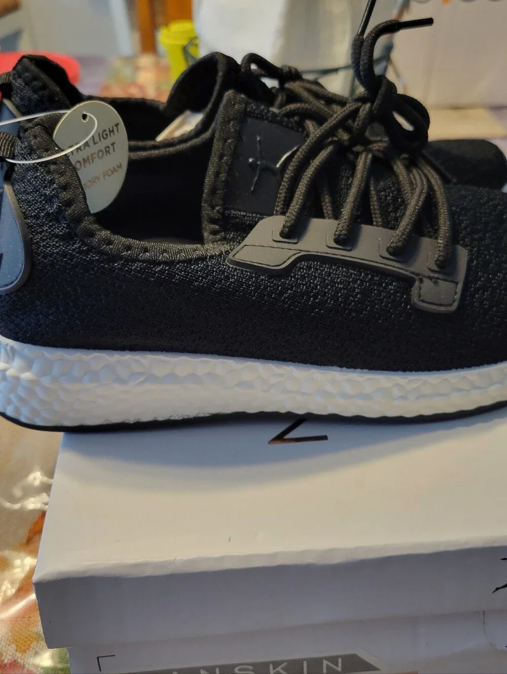 Danskin Black Knit Athletic Sneakers with White Midsole